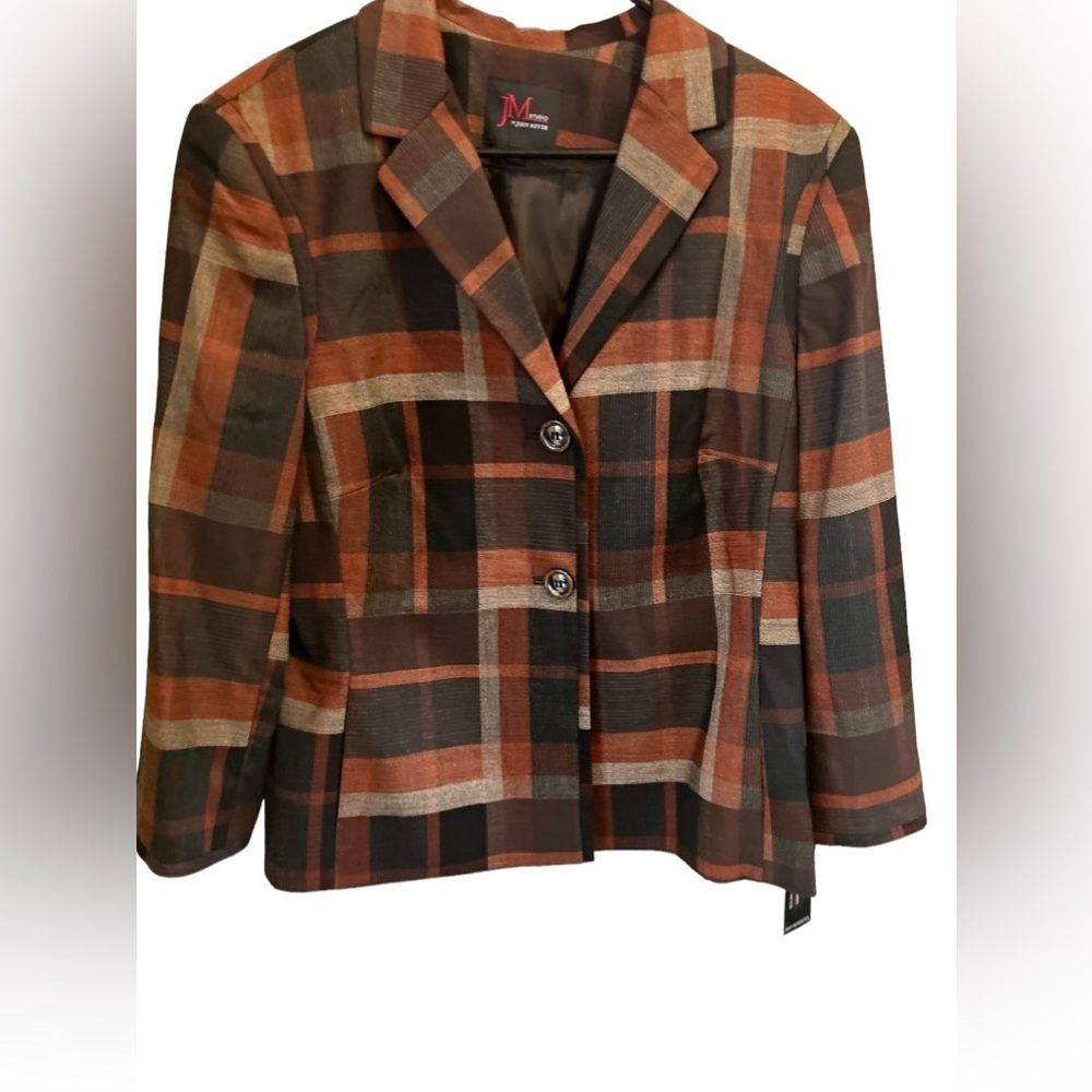 NWT JM Studio plaid Jacket Sz 14 blazer only‎